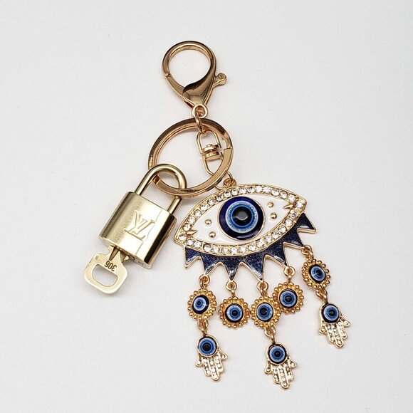 100% Auth Louis Vuitton Lock & Key with unbranded Bagcharm, Keycharm, Keychain - Picture 3 of 9